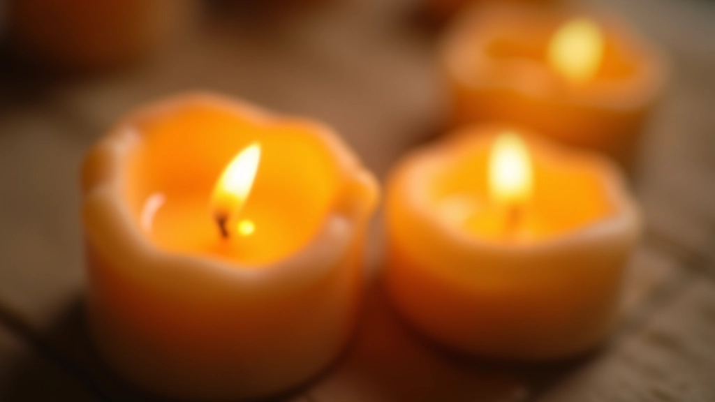Close-up of candle wax texture showing different wax types with varying densities