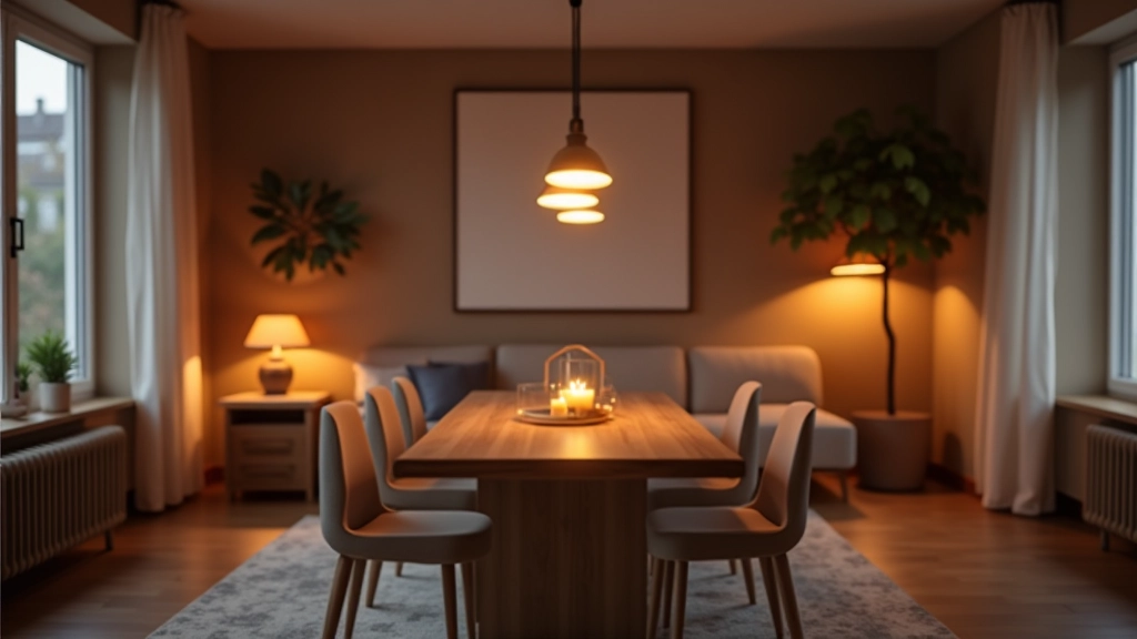 Modern living room with layered lighting