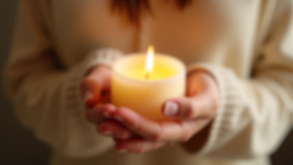 Hand holding soy candle wax showing smooth texture and natural cream color